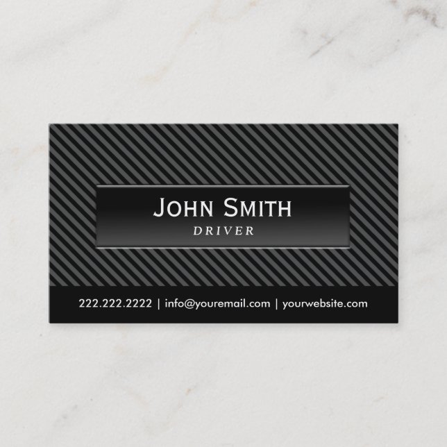 Cool Black Stripes Driver Business Card (Front)