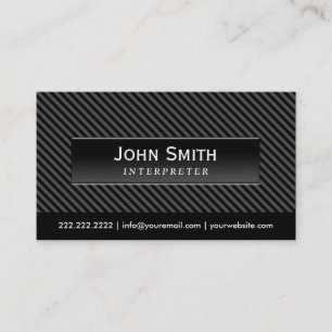 Cool Black Stripes Interpreter Business Card