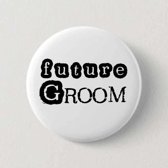 Cool Black Text Future Groom 2 Inch Round Button (Front)