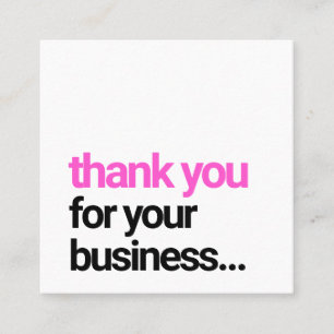 Cool Black Thank You Customer Appreciation Insert