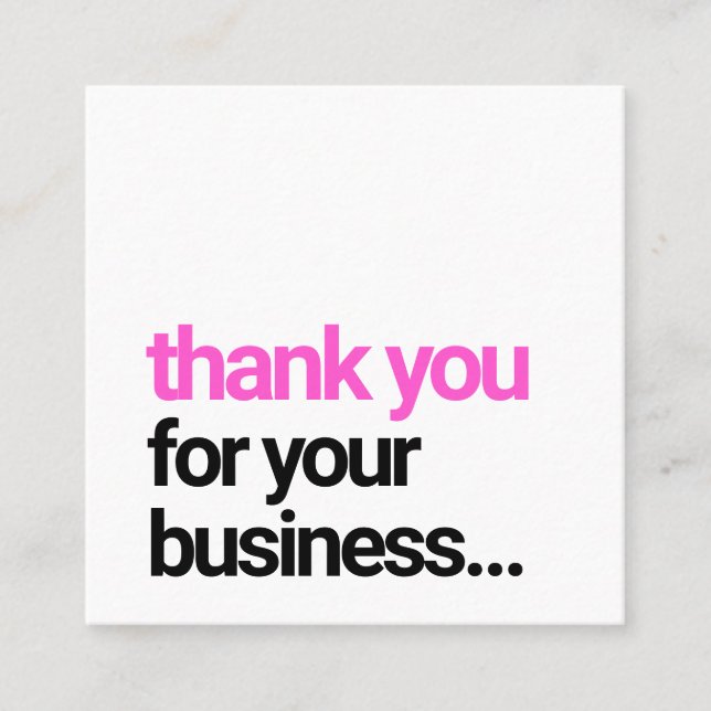 Cool Black Thank You Customer Appreciation Insert (Front)