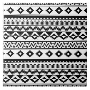 cool black white aztec tiled pattern tile