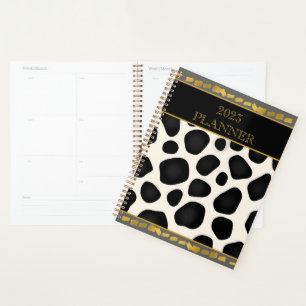 Cool Black & White & Gold 2023 Planner