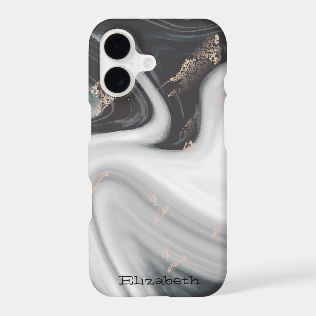 Cool Black White Marble  Stone Texture (Back)