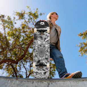 Cool Black White  Skateboard