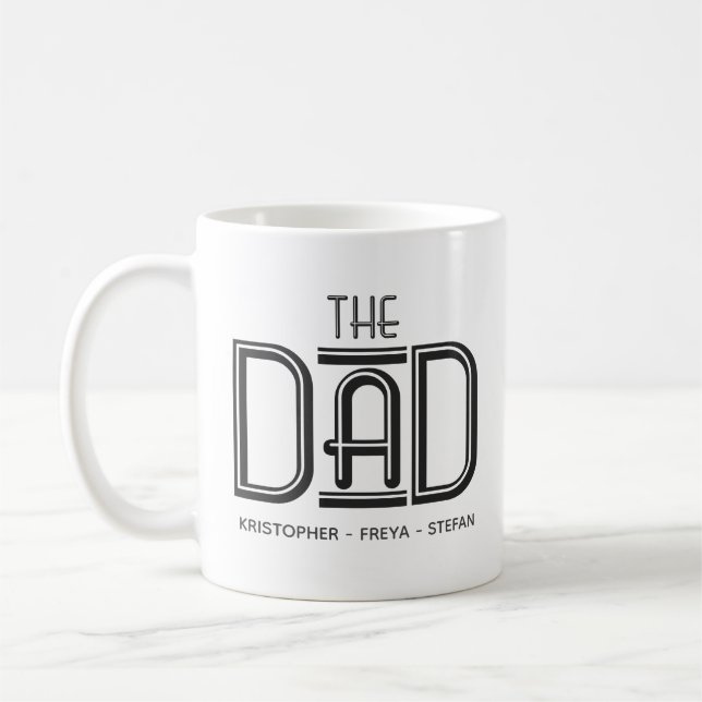 Cool Black White Type Personalized Dad Mug (Left)