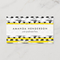 Cool Black White Yellow Stripes Tribal Pattern