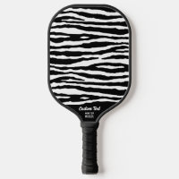 Cool Black White Zebra Stripe Print Custom Text 