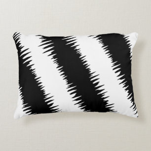 Cool Black Zigzag Striped Pattern Decorative Pillow