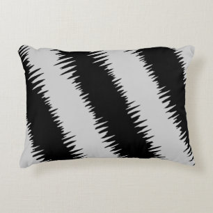 Cool Black Zigzag Striped Pattern Decorative Pillow