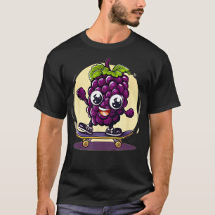Cool Blackberry Fruit loves skateboarding Costume  T-Shirt