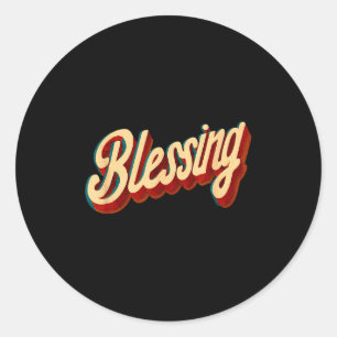 Cool Blessing Emblem For Boys And Girls  Classic Round Sticker