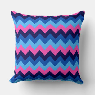 Cool bleu rose Chevron Motif gros oreiller à lance