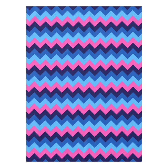 Cool bleu rose Chevron Motif petite nappe (Devant)