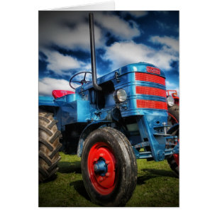 Cool Bleu Rouge Tracteur d'antiquités cadeaux pour