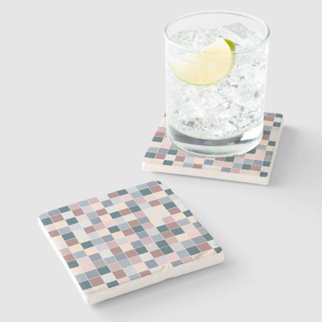 Cool Blocks, Elegant Colors Stone Coaster (Side)