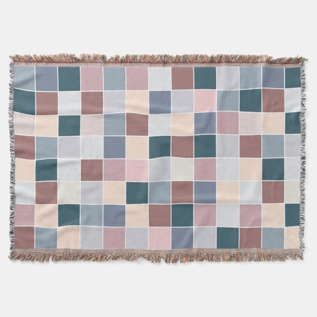 Cool Blocks, Elegant Colors Throw Blanket (Front)