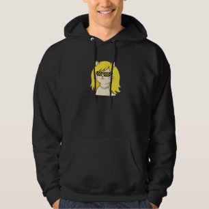 Cool Blonde Cat with Pixel Deal With It Sunglasses Hoodie