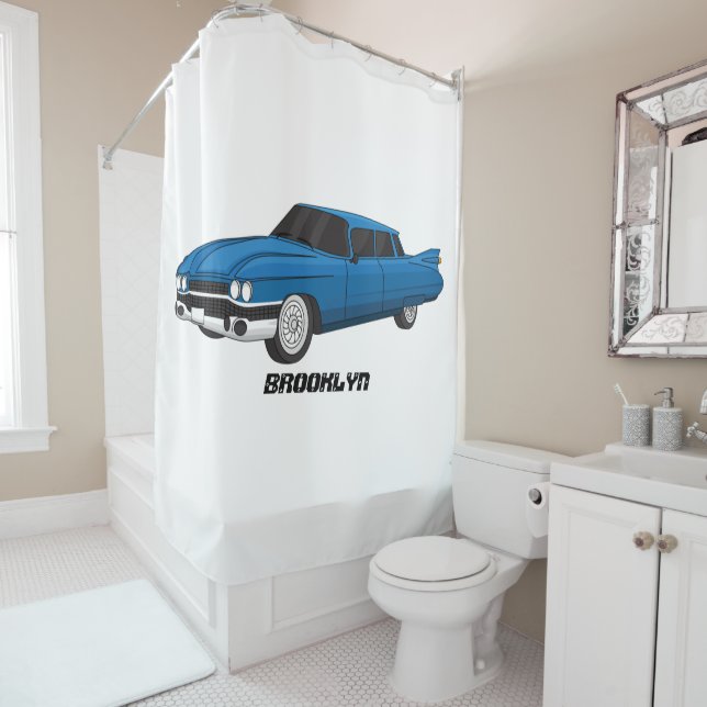 Cool blue 1959 classic car  (In Situ)