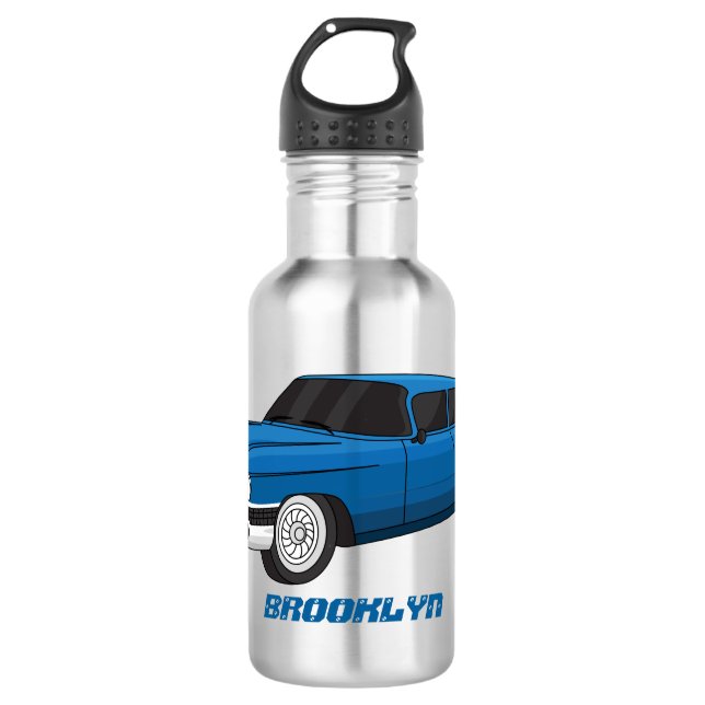 Cool blue 1959 classic car  532 ml water bottle (Front)