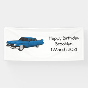 Cool blue 1959 classic car banner