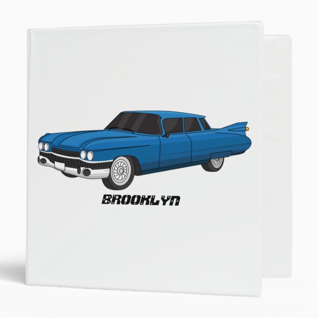 Cool blue 1959 classic car binder (Front/Inside)