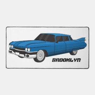 Cool blue 1959 classic car  desk mat