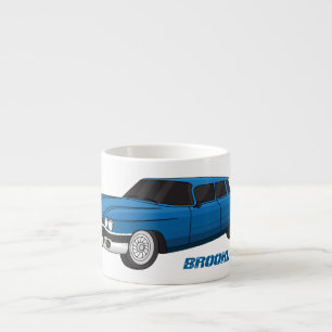 Cool blue 1959 classic car espresso cup