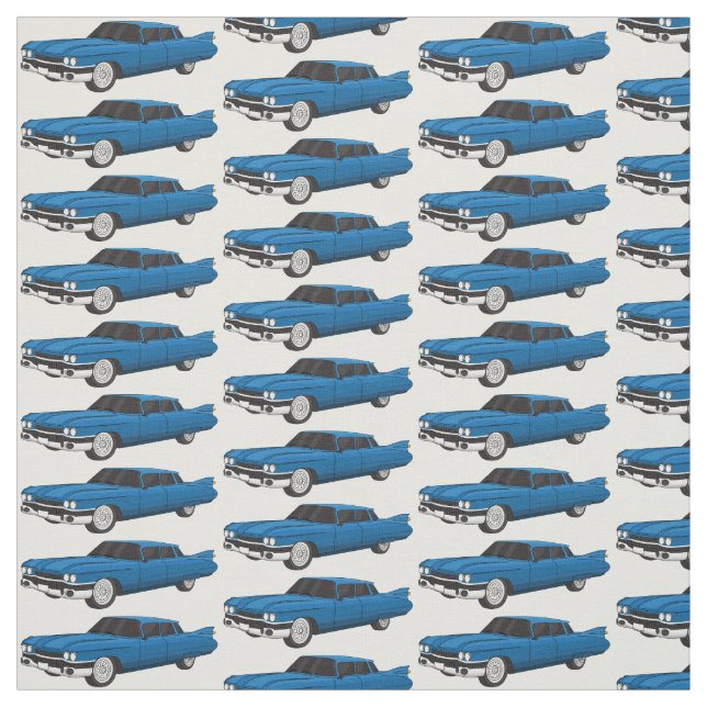 Cool blue 1959 classic car fabric (Swatch)