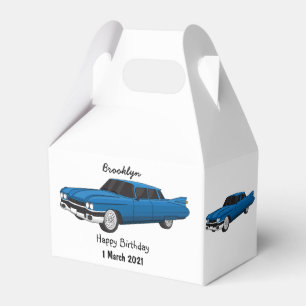 Cool blue 1959 classic car favor box