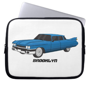 Cool blue 1959 classic car laptop sleeve