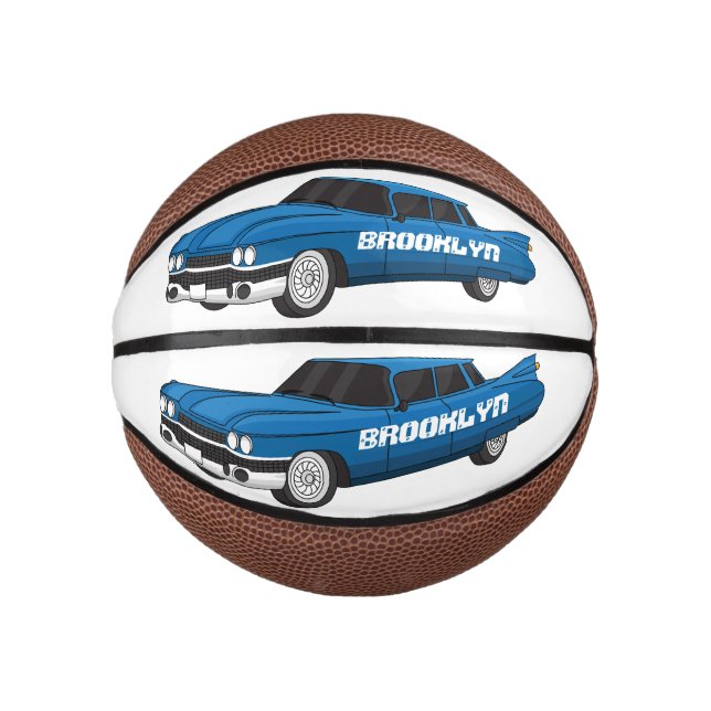 Cool blue 1959 classic car  mini basketball (Front)