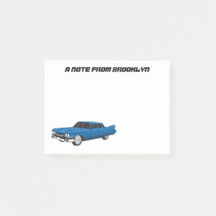 Cool blue 1959 classic car post-it notes