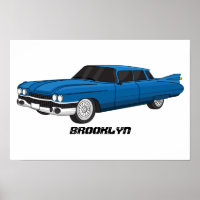 Cool blue 1959 classic car