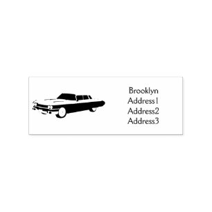 Cool blue 1959 classic car rubber stamp