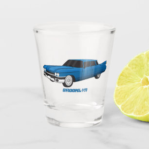 Cool blue 1959 classic car  shot glass