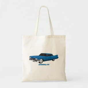 Cool blue 1959 classic car  tote bag