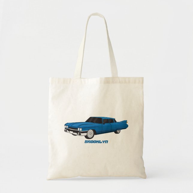 Cool blue 1959 classic car  tote bag (Front)