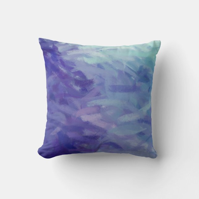 Cool Blue Abstract Art Painting 3 Throw Pillow (Front)