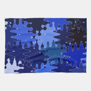 COOL Blue Abstract Shapes Kitchen Towel