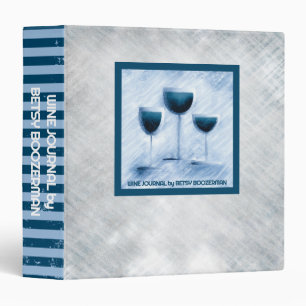 Cool blue abstract wine glass journal food pairing binder