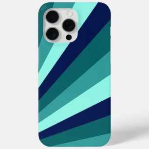Cool Blue and Teal Diagonal Stripes iPhone 15 Pro Max Case