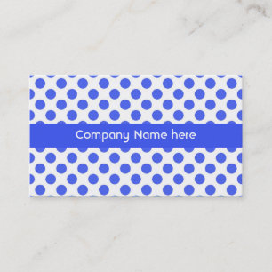cool blue and white polka dots business ca card