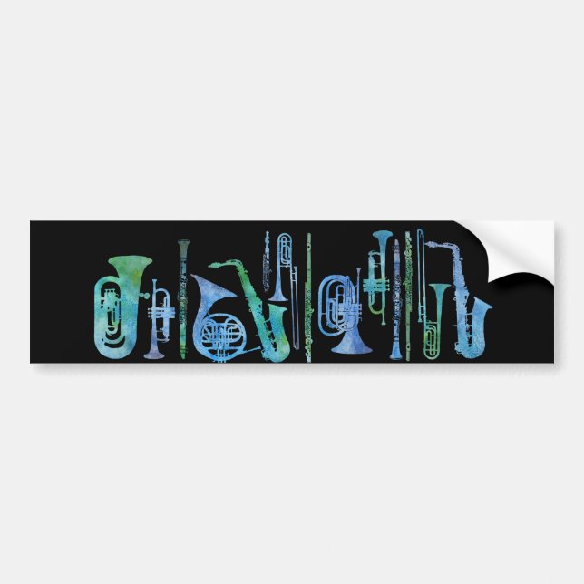 Cool Blue Band Bumper Sticker (Front)