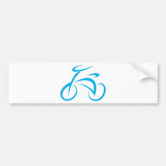 Cool Blue Bicycle Biking Logo Bumper Sticker