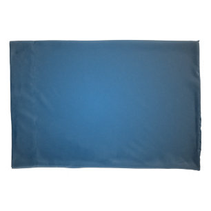 Cool Blue-Black Grainy Vignette Pillowcase
