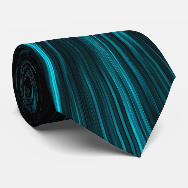 Cool Blue black Hypergalaxy Abstract Lines Tie (Rolled)
