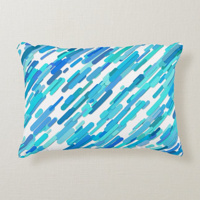 Cool Blue Blue Teal Marine Accent Pillow (Front)