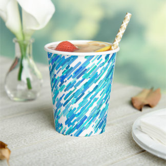 Cool Blue Blue Teal Marine Paper Cups