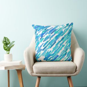 Cool Blue Blue Teal Marine Throw Pillow